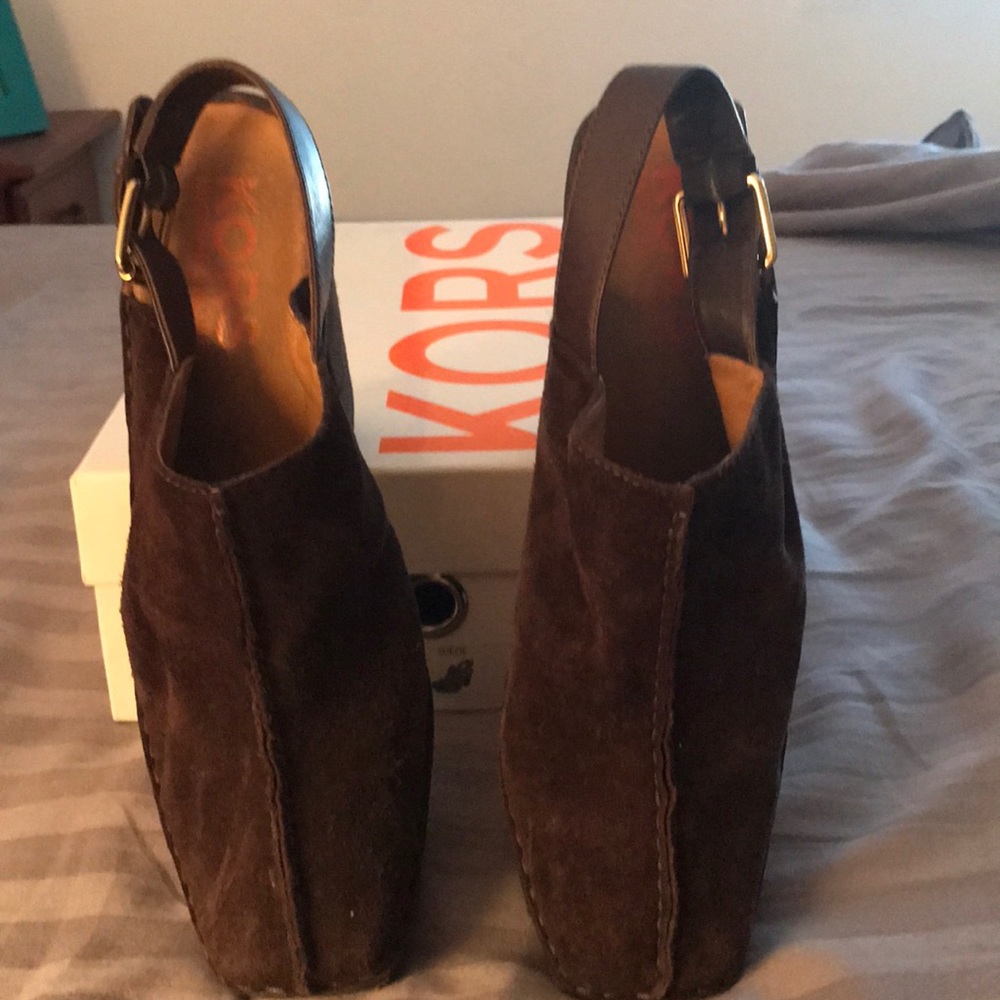 Michael Kors Dark Brown Suede Mules - Picture 2 of 7